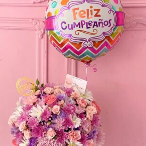 Caja de Flores y Globos