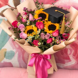 girasoles y rosas