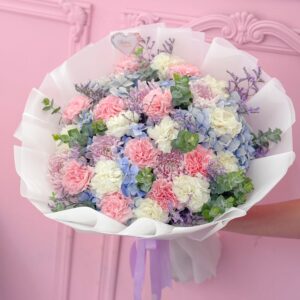 hortensias y claveles