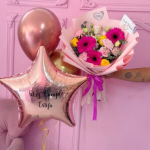 globos y flores