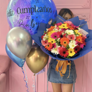 gerberas y globos