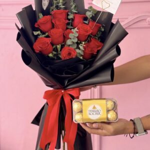 rosas rojas y chocolates
